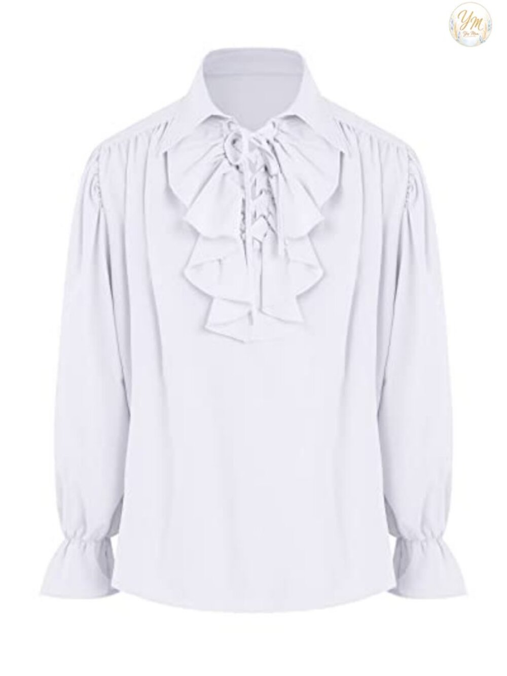 Mens Pirate Shirt Ruffle Victorian Renaissance Medieval Poet Long Sleeve
